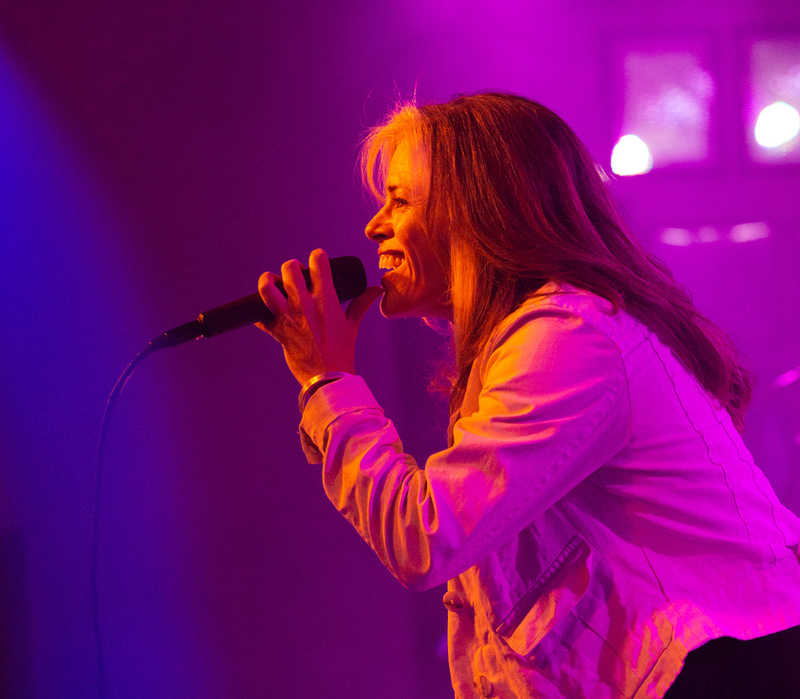 Singer smiling at audience