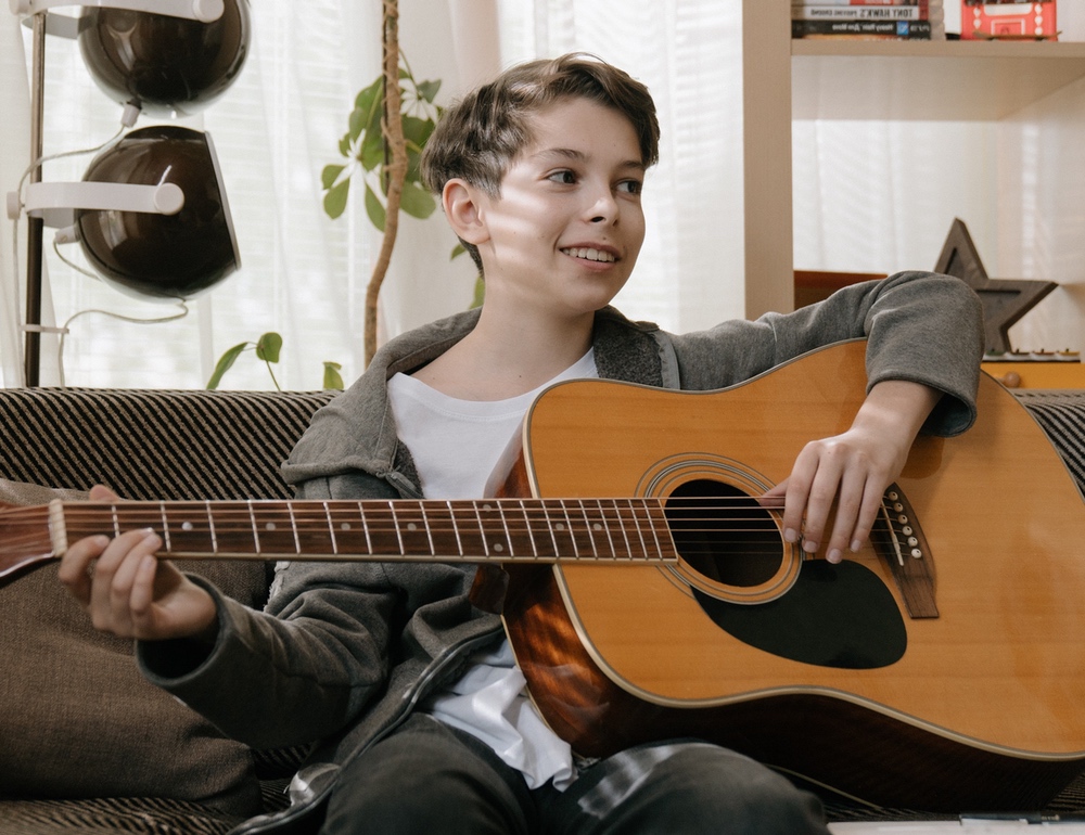 Young guitar player