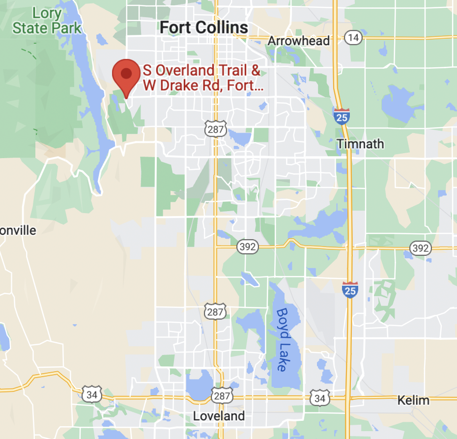 Map image of our Ft. Collins location