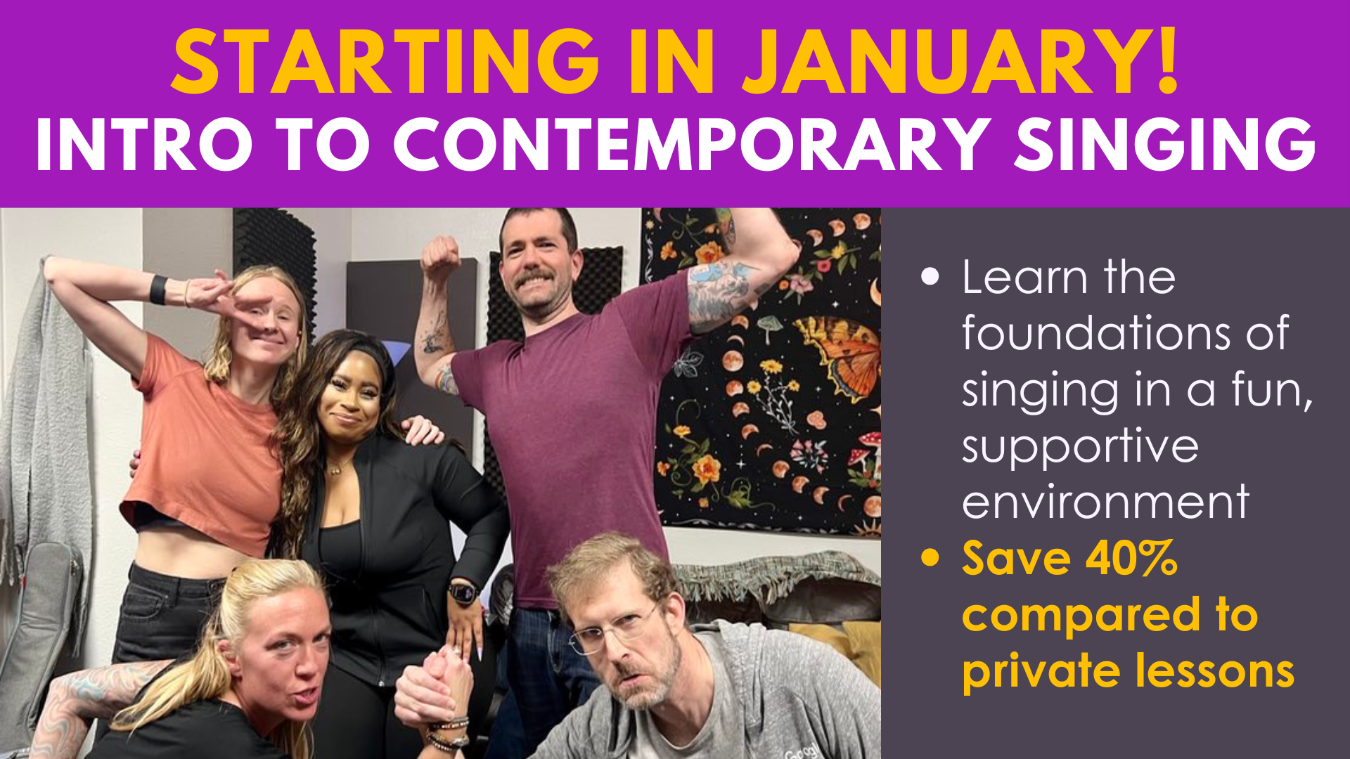 Intro to Contemporary Singing Starts in January