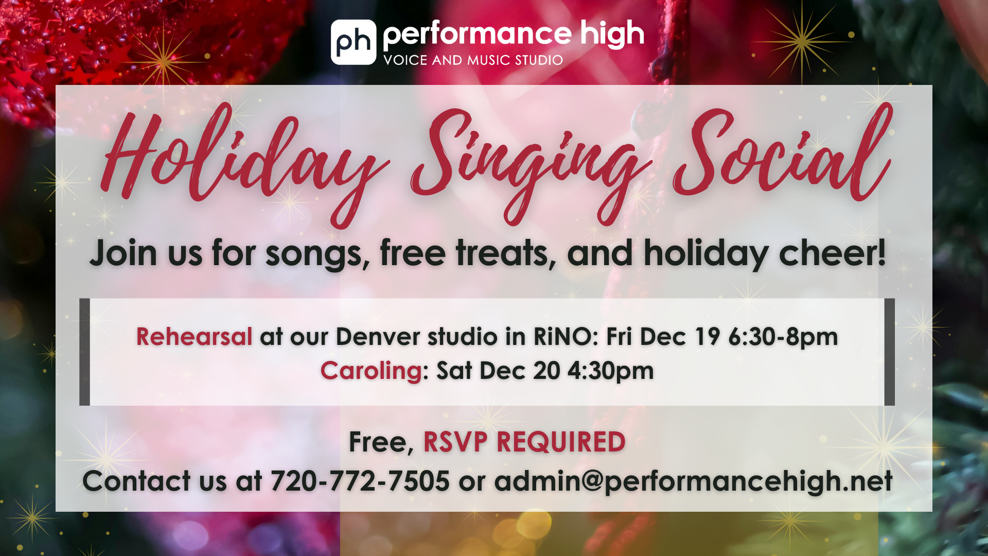 FREE Holiday Singing Social